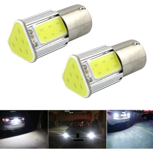2PCS 1156 BA15S 1157 BAY15D Led Car Reverse Lights 4 Side COB Chip Tail Brake Light 12V 6000K Daytime Running Lights