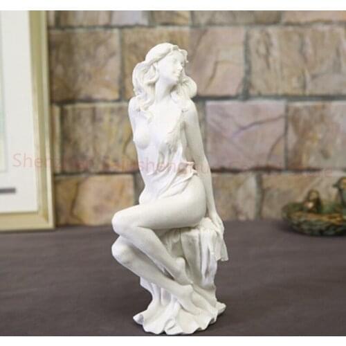 24pcs Occident hot Sales White Sandstone Female Statue Creative European Home Decoration Accessories Art Craft Sculpture Gifts