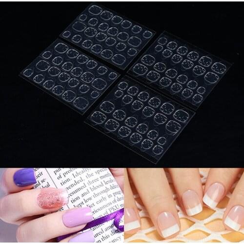 240pcs Double Side Adhesive Glue Transparent Sticker Sticky Tape Nail Glue For Fake False Nail Art Decoration Tools Accessory