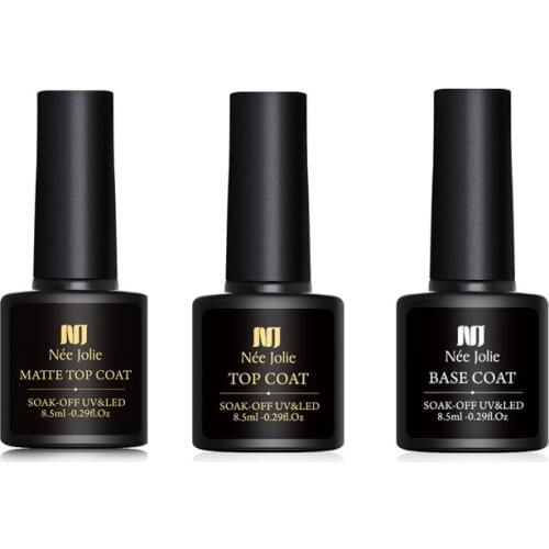 3 PCS/Set Nail Art Beauty Set Nail Polish Gel Base Coat Top Coat and Matte Top Coat