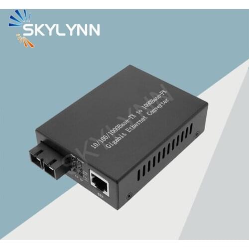 Media Converter Multimode Optical Fiber 1000 Mbps RJ45 to SC 2Km Transmission Distance 550-1310nm Wavelength