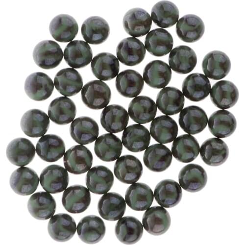 50 Pieces of 16mm Colored Glass Marbles, Kids Traditional Ball Game Toy Vase & Fish Tank Decoration Black