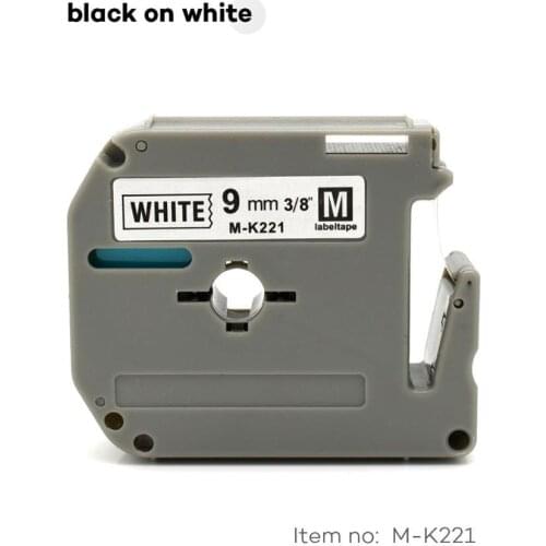9mm MK-221 black on white label tapes M-K221 MK221 MK 221 mk221 mk-221 Compatible brother p-touch Label Printer for PT-80 PT-70