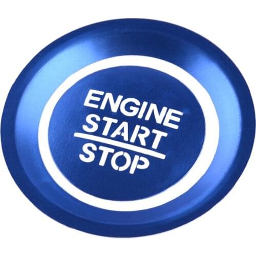 Car 2pcs Aluminum Blue Engine Start Stop Switch Ignition Button Cover Trim Fit for Honda Accord 2018 2019 2020