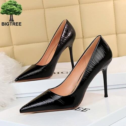 BIGTREE Women Shoes Heels Brand Heels Pumps Pointed Toe Fashion High Heels Women Shoes Glitter High Heels Sexy Pink Shoes 2020