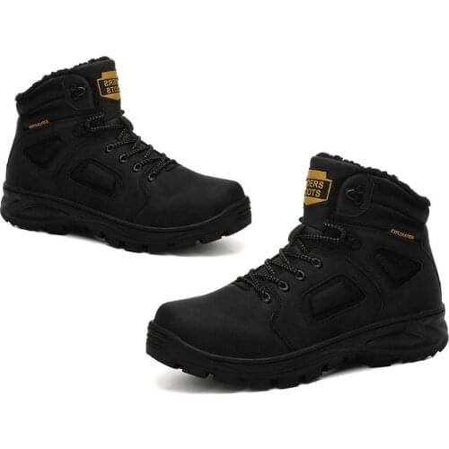 Plush Thickening High Heel Shoes Man Cotton-padded Shoes Wear-resisting Non-slip Keep Warm Snow Boots