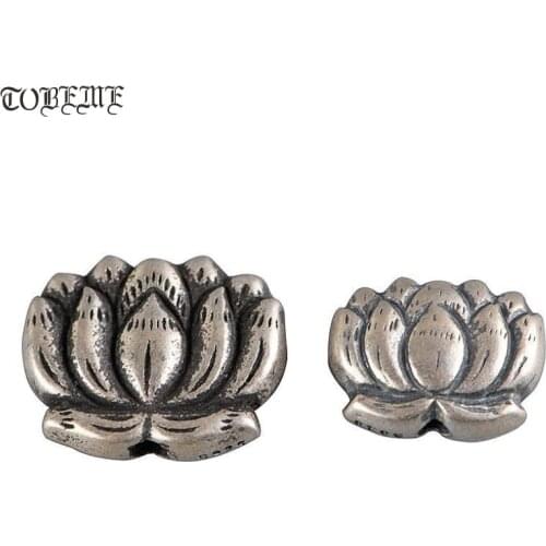 Handmade 925 Silver Jewelry Beadst Vintage Thai Silver Tibetan Lotus Beads DIY Jewelry Findings