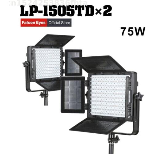 Falcon Eyes Photography Equipment LED Light for Video Shooting 75W Bi-color Dimmable Studio Lamp Continuous Lighting LP-1505TD