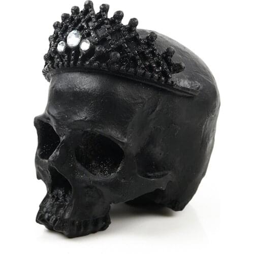 Moquerry Resin Simulation skull Crown King Human Skull Model Resin Skull Head Art Copy Home Bar Decoration Halloween