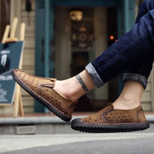 Brown Loafers Men Lather Shoes For Men Casual Leather Leisure Fashion Mens Oxford Shoe Man Loafers Luxury Mens Sport Male