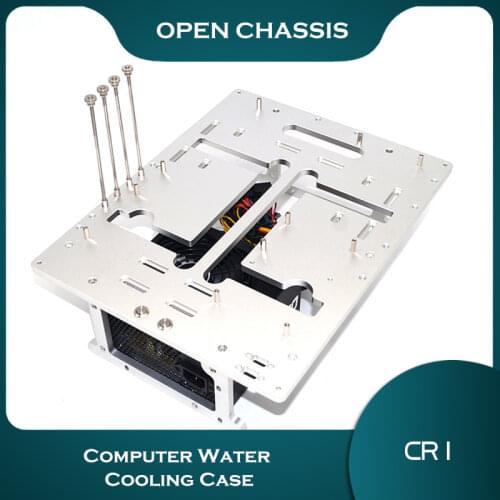 Computer & Office Water Cooling Plate Frame Case, PC All-Aluminum Simple Diy Creative Rack Modular Chassis Vertical/Horizontal
