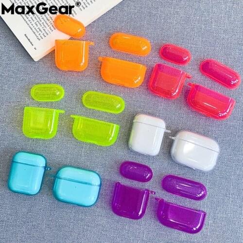 Transparent Fluorescence Color Earphone Cover For Apple AirPods Pro 3 Air Pods 2 Soft Silicone Fancy Case Clear TPU Accessories