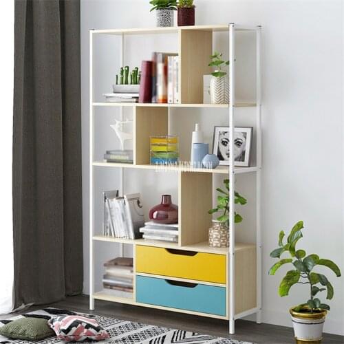 Multifunctional Saving Space Student Floor Standing Bedroom Bookcase Modern Simple Bookshelf Floor Standing Display Cabinet