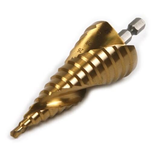 New 1pc 4-32mm HSS Hex 1/4 inch Shank Titanium Spiral Groove Step Drill Bit Power Tools Accessories