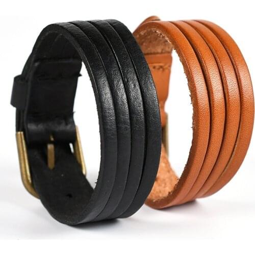 New Punk Leather Bracelet Retro Leather Jewelry Portia Style Fashion Men and Women Birthday Party Gifts Jewelry Bracelet Women