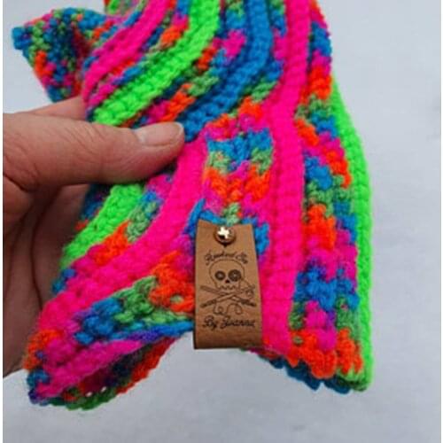 Personalize Leather labels for knitted and crocheted items，Custom faux leather tags，leather tags for crochet