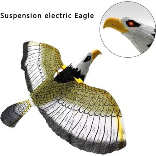 HOT Portable Flying Luminous Bird Repellent Hanging Electric Eagle With Music Flying Bird Scarer Owl Bird Garden Decoration