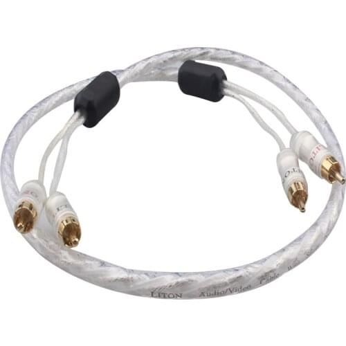 Silver-plated Dual-filter Audio/Video Signal RCA Cable with Gold Plated Plug for Amplifier CD Player