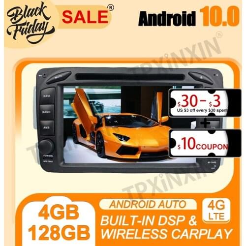 PX6 DSP Carplay 4G+128G Android 10.0 For Benz ML W203 2000-2005 Multimedia Player Stereo Tape Recorder GPS Navigation Head Unit