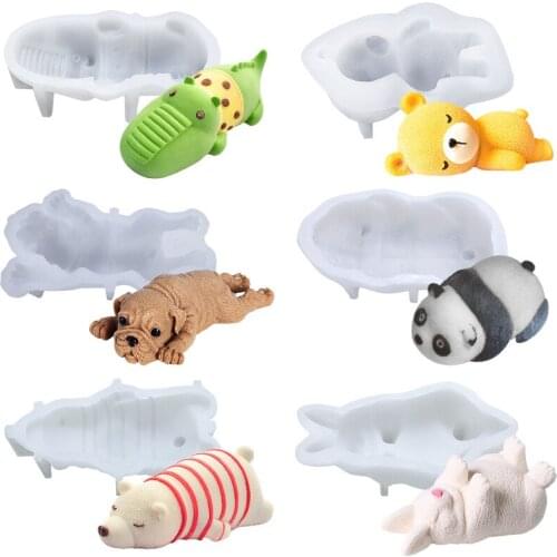 Animals Shaped Silicone Fondant Molds for Cake Decorating Bear Hippo Candy Bar Chocolate Mold Soap Form Baking Accessories