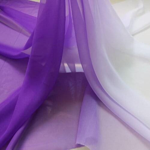 100cm*148cm Shade chiffon 2 tone 30d thin chiffon ombre material for stage clothing gown