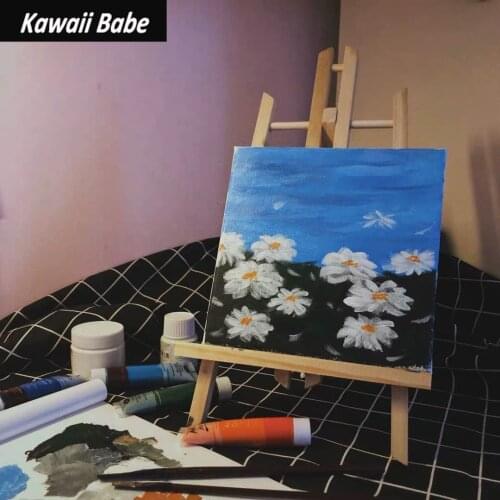 Art Supplies for Painting Wooden Easel Ins Mini Sketchpad Student DIY Canvas Creative Desktop Decoration Painting Easel