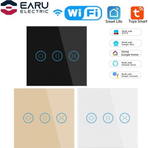 EU 240V 10A WiFi Smart Touch Curtain Roller Blinds Motor Switch Tuya Smart Life App Remote Control Works with Alexa Google Home