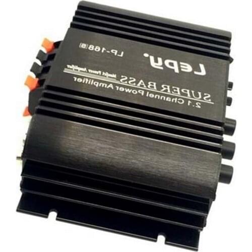 Auto Amplifier Power Subwoofer Bass Audio LP168S Hi-Fi Stereo 2.1 Channel 2X40W Heavy Bass 12V For Most Car Power With USB