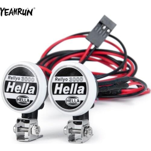 YEAHRUN RC Car Roof Light 2 Pcs Round LED Light with Cover Spotlight For 1/10 Axial SCX10 90046 TRX4 Tamiya CC01 D90 Redcat