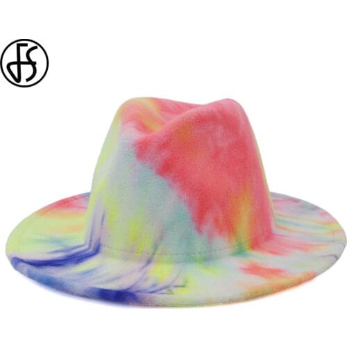 FS NEW 2020 Women Men Wool Fedora Hat Wide Brim Vintage Gangster Trilby Felt Hats Gentleman Elegant Lady Winter Panama Jazz Caps