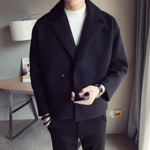 2021 Winter Mens Fashion Snow Jackets Cashmere Short Style Wool Trench Woolen Blends Military Coats 3 Color Outerwear M-5XL