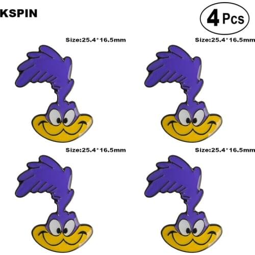 Road Runner Brooches Lapel Pin Flag badge Brooch Pins Badges 4pcs