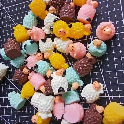 1pcs/lot resin solid sheep cartoon 18mm fairy garden gnome moss terrarium decor crafts bonsai home DIY A110