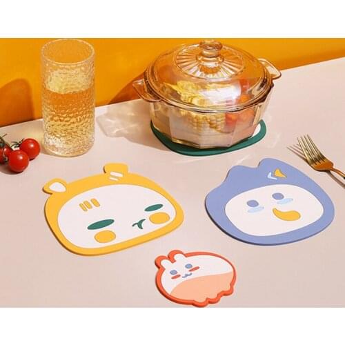 1pc Cute Table Placemat Waterproof Heat Insulation Non-Slip Bowl Pad Cartoon Coffee Water Coasters Kitchen Accessories Tableware