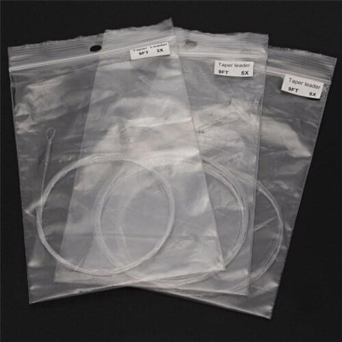 2pcs New fishing line 3ft/5ft/6ft Tapered Leader with Loop Nylon Leader Clear Fly Fishing Line