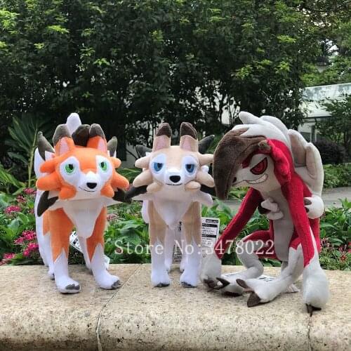 3 Styles Lycanroc Plush Toys Sun Moon Dusk Midnight Rugarugan Stuffed Animal Cartoon Soft Doll