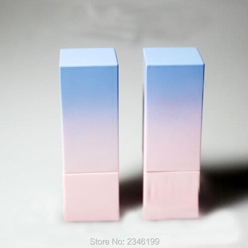30pcs/lot Pink Magnetic Buckle Lipstick Tube, Empty Plastic Blue Gradient Lip Balm Bottle, DIY 12.1mm Lip Rouge Beauty Tool