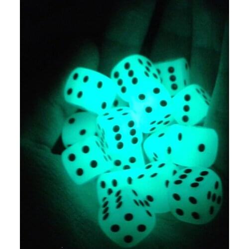 6pcs Cubes Round Corner Gold Dot Luminous Dice Noctilucent Dice for Night Club Fun Bar KTV Entertainment Game Supplies#20