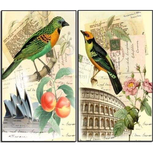 DIY 5D Full Diamonds Embroidery Flowers Diamond Painting Cross Stitch Kits Bird & Roman Diamond Mosaic Home Decoration