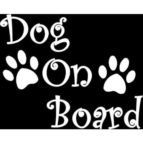 Car Sticker 3D 20*16.2cm DOG ON BOARD And Paw Prints Sticker On Car Funny Vinyl Stickers Decals JDM Motorcycle Car Styling