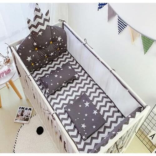 Summer Baby Bedding Set Bumpers Cotton Breathable Mesh Crib Bumper Newborn Duvet Cover Bed Flat Sheet Pillowcase Kids Room Decor
