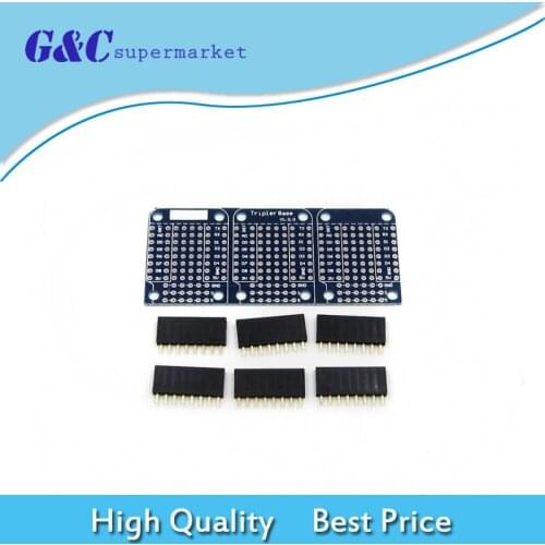 For Arduino Compatible Triple Shield For WeMos D1 Mini Dua Sided Perf Board diy electronics