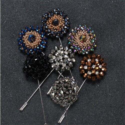 Handmade 5Pcs/Lot Classic Flower Men And Women Suit Temperament Brooches Lapel Pin Deduction Needle Clothing Accessories