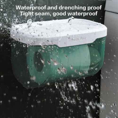 Toilet Tissue Box Waterproof Toilet Paper Storage Box Punch-Free Creative Roll Paper Rack