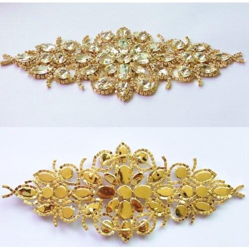 Crystal Rhinestones Applique Tirm DIY Wedding Dress Accessories Crystal AB Sewing Rhinestone