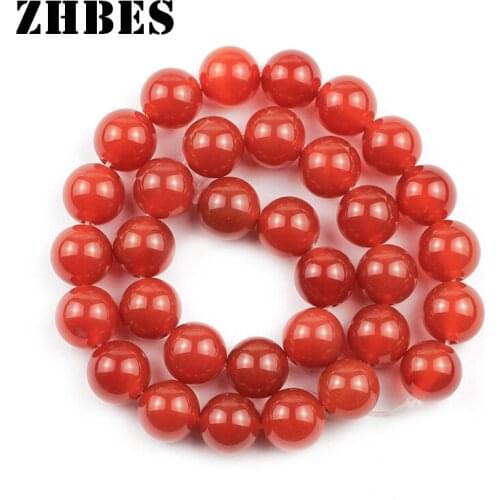 Red Agates Natural Stone Spacer Round Loose beads 4/6/8/10/12MM Onyx Beads For Jewelry Making DIY bracelet necklace Accessories