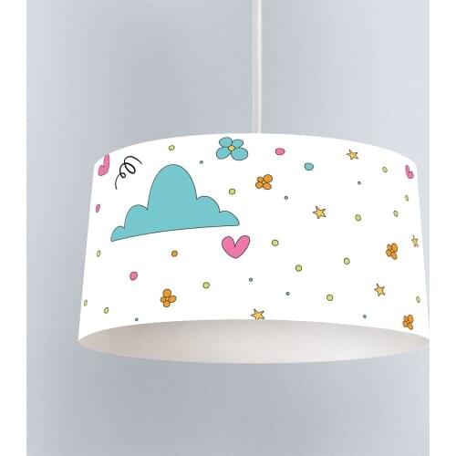 Lamp For Kids Bedrooms Light Chandelier for Living Room Childrens Room White Happiness Cloud Dot Stars Flowers Pattern 1386