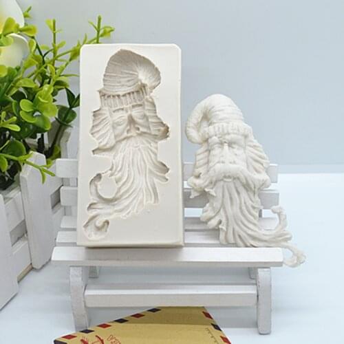 Luyou 1pcs Santa Claus Silicone Resin Molds Fondant Molds Christmas Cake Decorating Tools Kitchen Baking Accessories FM1736