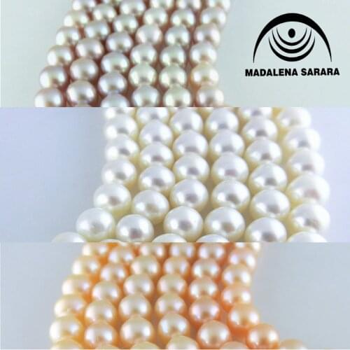 MADALENA SARARA 4mm AAA Freshwater Pearl Genuine Natural Pearl Pink White Purple 4mm Pearl Strand For DIY Jewelry Making 18"