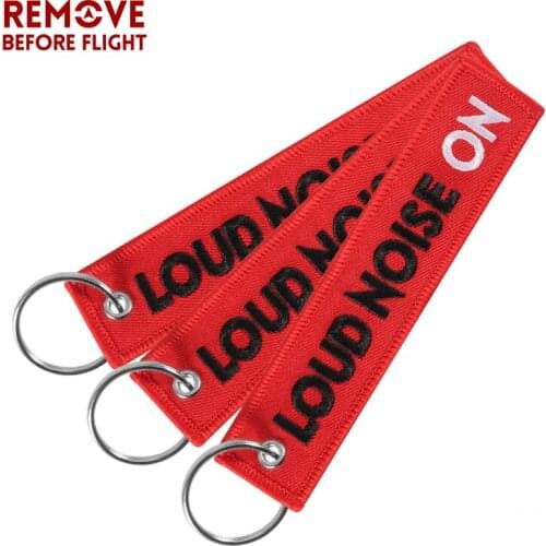 Fashion Key Chains for Cars Motorcycle Fashion Embroidery Key Ring Chain Loud Noise ON Keychain Holder Jewelry llavero 3 PCS/LOT